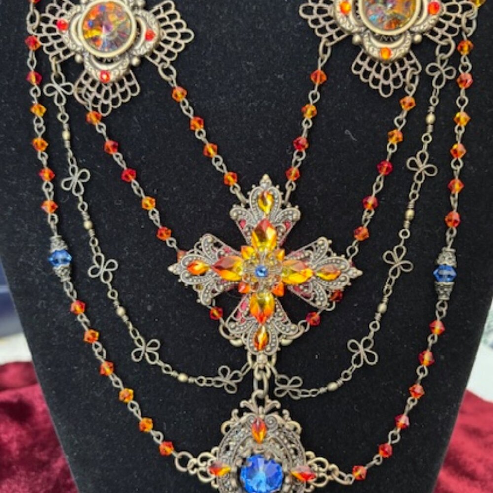 Edwardian/Victorian handmade crystal necklace - Picture 4 of 7